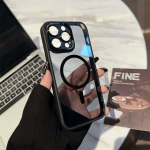 Luksuslik moodne metallist akr&uuml;&uuml;list magnetiline telefoni&uuml;mbris iPhone'i 15 14 13 12 11 Pro Max l&ouml;&ouml;gikindel kate iPhone 11 must