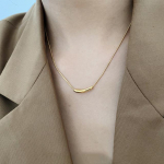 Temperamendikett titaanist terasest madu kaelakeed naistele Trendikas kaasaegne Choker Minimalistlik kullav&auml;rvi krae kingituseks ehted