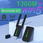 1300Mbps kaheribaline WiFi-adapter USB 3.0 traadita v&otilde;rgukaart 2,4G/5GHz mini-WiFi dongle-vastuv&otilde;tja saatja arvutile / s&uuml;learvutile / lauaarvutile