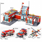 774 tk Linna tulet&otilde;rjejaam ehitusplokid lennukid veoautod auto tulet&otilde;rjuja figuurid klotsid Harivad m&auml;nguasjad lastele, karbita