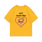 Naljakas UTI? Rohkem nagu U + I meemprinteriga T-s&auml;rk Suvine Unisex Casual Loose T-s&auml;rk Unisex Oversized Tees Meeste moodne puuvillane T-s&auml;rk L