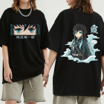 Kuumad 2023 Anime Deemon Slayer T-s&auml;rgid Kimetsu No Yaiba Muichiro Tokito Graafiline T-s&auml;rk Unisex WoUnisex puuvillane Oversized Tees Streetwear S