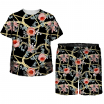 Barokkstiilis T&uuml;drukud Poisid Luksuslikud R&otilde;ivad &Uuml;likond Suve&uuml;likond Lastele Vabaaja T-s&auml;rk + L&uuml;hikesed p&uuml;ksid Komplektid Komplektid Pidžaamad 1-14Y S