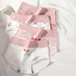 4 tk/komplekt K&otilde;rge v&ouml;&ouml;kohaga puuvillased alusp&uuml;ksid naiste keha kujundav aluspesu hingav armsa printiga t&uuml;drukute p&uuml;ksid Pehmed alusp&uuml;ksid naiste pesu M&4pcs