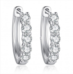 Sterling H&otilde;be S925 Moissaniit Naastk&otilde;rvar&otilde;ngad Kokku 1.0CT Laboratoorne Teemant Premium Naiste K&otilde;rvar&otilde;ngad 14K Valge Kuld Luksuslikud Ehted 0.5 ct total 1 ct