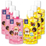 2080 Kids Gargle Bread Barbershop Children's Gargle 3 strawberry flavor + 3 banana flavor, 1 set (6 pieces)