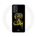 Coque pour Samsung Galaxy A52 Cobra Kai Logo Jaune Fond Noir Affiche S&eacute;rie