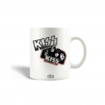 Mug en C&eacute;ramique French Kiss Pop Rock Band KISS logo Gris