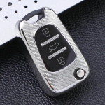 Carbon Pattern TPU Case Car Key Cover for Hyundai i30 i40 IX25 Creta IX35 HB20 Solaris Elantra Accent for Kia K2 K5 Rio Sportage punane