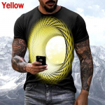 Summer Fashion 3D Space Interesting Pattern Printing Clothing Short sleeved Men's Casual Round Neck Loose Large Top T-shirt XXL
