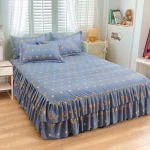 2/3 tk. Kahekihiline pitsist voodiseelik, t&auml;ielikult paksendatud puuvillane voodipesu lilleline voodikate voodil Queen-suurusega voodipesukomplekti jaoks 2 Pcs 120x200cm