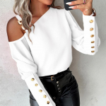 Naiste mood vabaaja s&uuml;gistalv &uuml;hev&auml;rvilise tr&uuml;kiga pikkade varrukatega pulloverid pluusid ja s&auml;rgid S punane