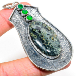 Kambaba Jasper Gemstone Handmade 925 Sterling Silver Jewelry Pendant 3.15 j3c01