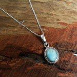 Larimar Naiste Ripats Keti 925 Sterling H&otilde;be Amulett Ehted sinine