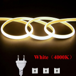 AC 220V COB LED-riba neoonvalgusega toitepistikukomplekt suure tihedusega 288LED/m lineaarne valgustus IP68 veekindel painduv LED lint 8M valge