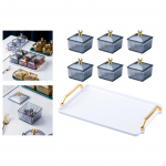 Kuivatatud puuviljataldriku eelroa kommi- ja p&auml;hkliroog kaanega Jagatud serveerimisvaagen einestamiseks pruun