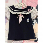 Jaapani Y2k pitsist T-s&auml;rk Naiste Kawaii Multikad Tikandid Graafilised T-s&auml;rgid Harajuku mood vabaaja kikitopsid Armsad s&auml;rgid Camisetas S sinine