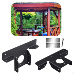 2x Pergola kronsteinid, reguleeritavad mustad Lihtne paigaldusriistvara 4x4 puiduposti T-kujulise kronsteini jaoks