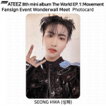 ATEEZ 8. minialbum The World EP.1 Movement Fan Sign S&uuml;ndmuse fotokaart EL WW MS Seonghwa - Wonderwall B