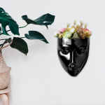 Keraamiline n&auml;gu Lilleskulptuur Rippkorv Potitaimed Hoidik Vaasipea Seinaplanter s&ouml;&ouml;giks Black