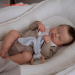 Elutruu 19-tolline Reborn Baby Sleeping Doll LOULOU t&auml;issilikoonist v&otilde;i riidest kehaemulatsiooniga nukud lastele vannis on m&auml;ngukaaslase m&auml;nguasja lapse s&uuml;nnip&auml;evakingitus cloth body