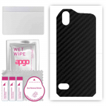 apgo Protective Skin Sticker for the back compatible with Cat S61, Wrap Film, Foil, Vinyl - Pattern Carbon Black