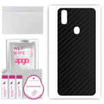 apgo Protective Skin Sticker for the back compatible with Oukitel C15 Pro, Wrap Film, Foil, Vinyl - Pattern Carbon Black