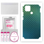 apgo Protective Skin Sticker for the back+sides compatible with Oppo A15, Full Wrap Film, Foil, Vinyl - Pattern Carbon Chameleon CAKA1