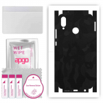 apgo Protective Skin Sticker for the back+sides compatible with Huawei P20 lite, Full Wrap Film, Foil, Vinyl - Pattern Black Camo