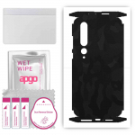 apgo Protective Skin Sticker for the back+sides compatible with Xiaomi Mi 10 5G, Full Wrap Film, Foil, Vinyl - Pattern Black Camo