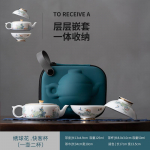 Loominguline v&auml;lik&auml;mping Kaasaskantav lambarasv Jade valgest portselanist reisimiseks &Uuml;ks pott Kaks tassi Kung Fu teekomplekt One pot two cups