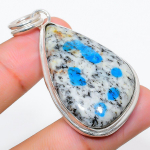 Natural K2 Blue Azurite Gemstone 925 Sterling Silver Gift Pendant 2.21 l3i96