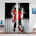 J&auml;&auml;hoki Spordim&auml;ngija L&auml;bipaistev Voile Kardin Spordihalli Akna &Scaron;ifoon T&uuml;ll Kardinad Elutoa Magamistoa Kaunistamiseks Kardinad 1 PCS W100XH250cm&Grommet Top