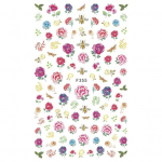 Mitmemustriga k&uuml;&uuml;nekunsti lillekleebis naistele, s&otilde;rmek&uuml;&uuml;ne manik&uuml;&uuml;r, isetegemise kleebise kaunistus