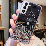 Luksuslik Bling Glitter telefoni&uuml;mbris SAMSUNG S21 FE PLUS Ultra S 21 G991 G996 G998 tagakaane Galaxy S21PLUS S21 Fan Edition jaoks For Samsung G9960 must