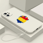 N91 Moldova lipukujutis koos kaelapaelaga silikoonist sirge servaga telefoni&uuml;mbrised Xiaomi Poco X5 F6 Redmi Note 13 Pro 12C Realme C55 Huawei p&otilde;rutuskindla kattega Xiaomi 10T Pro/10T