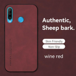 Luksuslik lambanahast &uuml;mbris Huawei P30 P20 P40 Lite Pro P Smart Plus 2019 20 30 40 Meeste Retro tagakaas P30lite P30pro P50 jaoks Mate 40 Pro veinipunane v&auml;rv