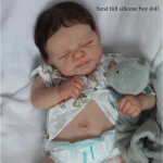 19-tollised Pascale Reborn Baby mudilased nukud, kes magavad suletud silmadega Vasts&uuml;ndinud nukk silikoonist kogu keha du&scaron;&scaron; M&auml;nguasi beebinukud lastele j&otilde;ulup&uuml;hade kingitused Full silicone boy