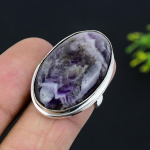 Chevron Amethyst Gemstone Handmade 925 Sterling Silver Jewelry Ring Size 7 i3e95