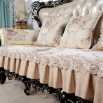 Euroopa Diivanikate Luksuslik &Scaron;enill Nelja Hooaja Universaalne Diivanipadi Elutuba Libisemisvastane Kate K&auml;etoe R&auml;tik Kodu Dekoor 1pc armrest 50x60cm beež