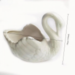 Kodu kaunistus Armas luigikujuline istutusn&otilde;u, Valge keraamiline istutusn&otilde;u drenaažiavaga Keraamiline luigikujuline sukulentide istutusn&otilde;u 1pc 11.5x10cm size valge