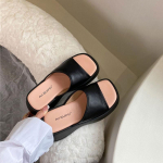 mood suvi naiste kiilsandaalid sussid paksu tallaga sandaalid naiste kiilkontsaga kandiline nina platvormsandaalid slaidid naiste k&otilde;rged kontsad 35 must