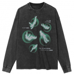 Streetwear Kehakatted Varjud Varjud Graafiline Pesitud Must T-s&auml;rk Puuvillane Unisex Topid T-s&auml;rgid Suur Suurus Pikk T-s&auml;rk S must