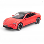 1/32 Porsche Taycan Tsingisulamist Valatud Auto Mudel M&auml;nguasi K&otilde;rge Simulatsiooniga S&otilde;iduk Heliga Valgusega Kummirehvidega Kogumismudel Poisile punane