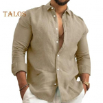 S&uuml;giskevadine meeste s&auml;rk, lahtik&auml;iv krae, &uuml;herealine avara pikkade varrukatega n&ouml;&ouml;biga kardigan keskmise pikkusega vabaaja igap&auml;evaseks kandmiseks XXL khaki