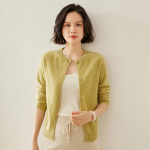 Naiste ka&scaron;miirist kardigan Qinghe ka&scaron;miir 100% ka&scaron;miirist s&uuml;gis-talvine ka&scaron;miir paksendatud kardigan pehme ja soe L roheline