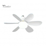 Kaugjuhtimispuldiga laeventilaator 30/40W LED-valgustusega laeventilaator timmitav ventilaatorivalgusti taimeriga Vaikne 6 labaga pistikupesa laeventilaator universaallamp 52 valge