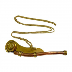 Messingist, vasest Boatswaini vile puidust kastiga Bosun Call Pipe meres&otilde;idu meremehe vile kingitus