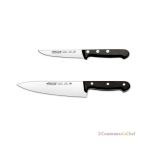 Coffret 2 couteaux - ARCOS - UNIVERSAL - Lames acier inox NIT - Manches en POM noir