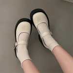 Mood Naiste Loafers S&uuml;gis Uus platvorm kontsad Briti stiilis Lolita madala kontsaga Mary Jane Jk vormijalatsid vaba aeg iga p&auml;ev Mary Jane kingad 35 beež